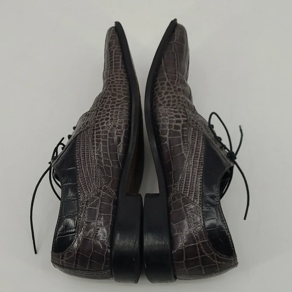 Vintage‎ Stacy Adams Croc Lace Up Loafers Men's Size 10